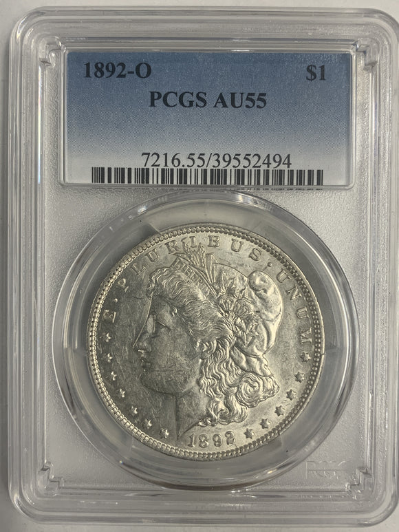 1892-O Morgan Silver Dollar, AU55 PCGS