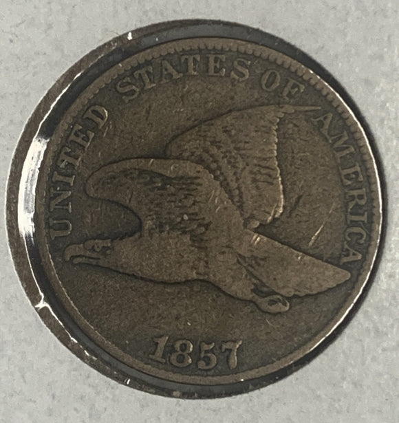 1857 Flying Eagle Cent, Fine