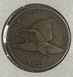 1857 Flying Eagle Cent, Fine