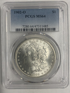 1902-O Morgan Silver Dollar, MS64 PCGS