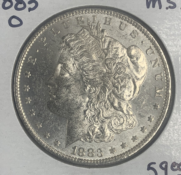 1883-O Morgan Silver Dollar, MS60+