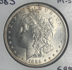 1885 Morgan Silver Dollar, MS60+