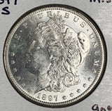 1897-S Morgan Silver Dollar, MS60+