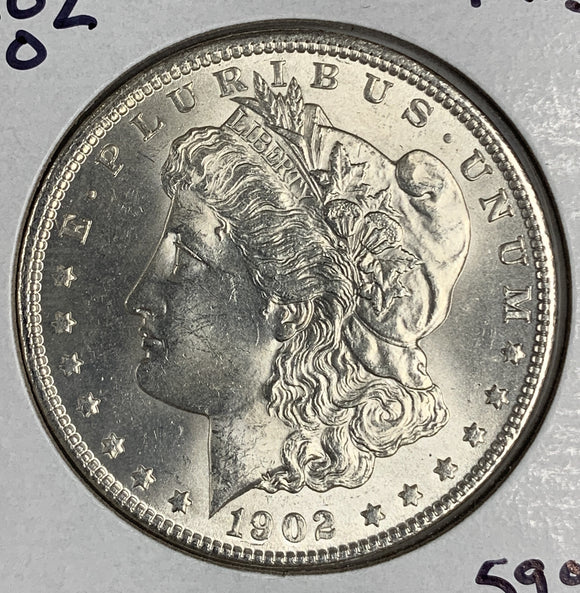 1902-O Morgan Silver Dollar, MS60+