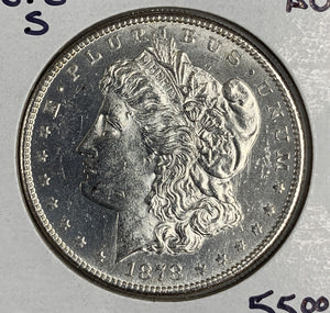 1878-S Morgan Silver Dollar, AU+