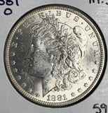 1881-O Morgan Silver Dollar, MS60+