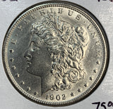 1902 Morgan Silver Dollar, AU+