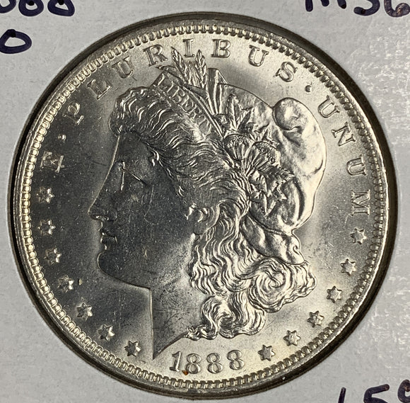 1888-O Morgan Silver Dollar, MS60+