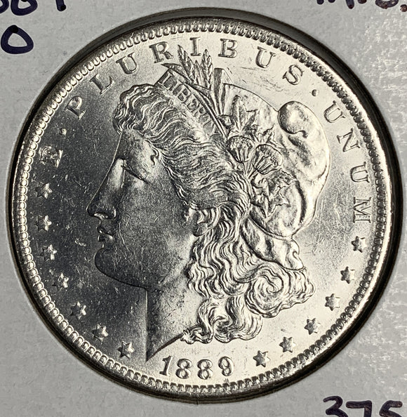 1889-O Morgan Silver Dollar, MS60+