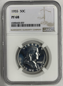 1955 Franklin Half Dollar, Proof 68 NGC