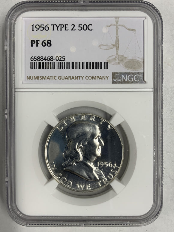 1956 Franklin Half Dollar, Proof 68 NGC