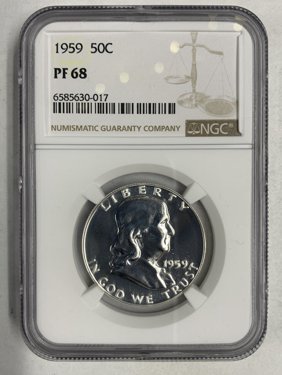 1959 Franklin Half Dollar, Proof 68 NGC