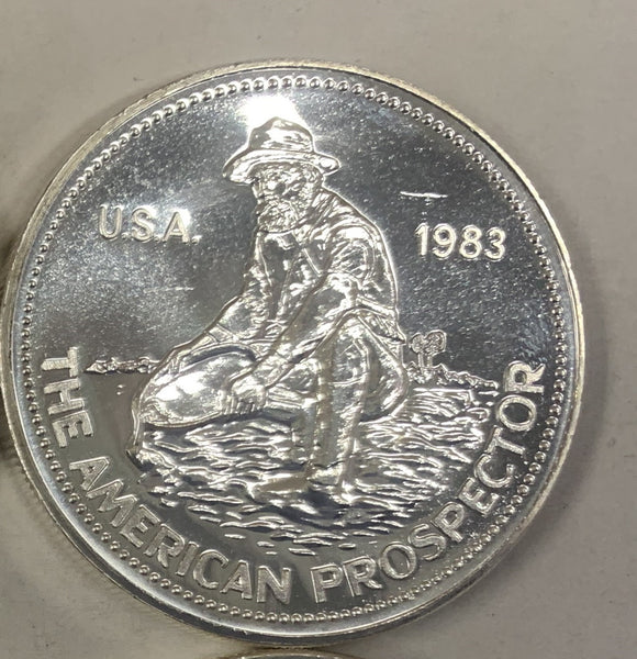 1oz 1983 Engelhard Prospector .999 Silver Rounds, BU