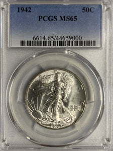 1942  Walking Liberty Half, MS65 PCGS