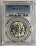 1942-D Walking Liberty Half, MS65 PCGS