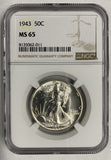 1943 Walking Liberty Half, MS65 NGC