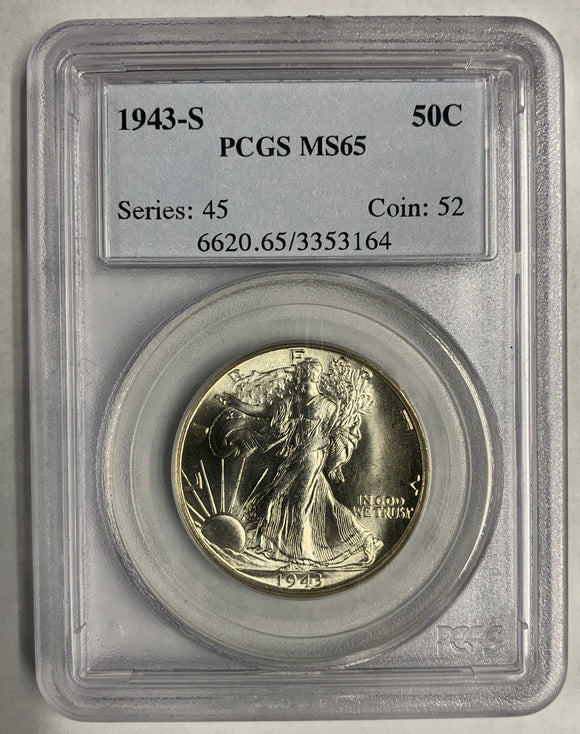 1943-S Walking Liberty Half, MS65 PCGS