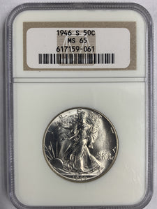 1946-S Walking Liberty Half, MS65 NGC