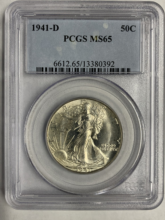 1941-D  Walking Liberty Half, MS65 PCGS