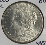 1883-CC Morgan Silver Dollar, MS60+