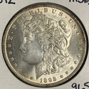 1892 Morgan Silver Dollar, MS63