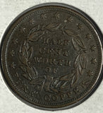 1837 Token, 1/2 Cent of Copper, AU