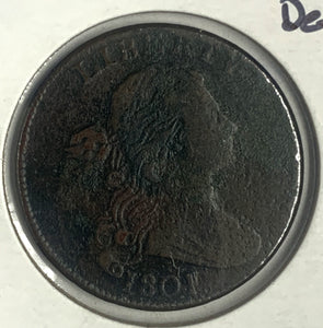 1801 Large Cent, VF Detail