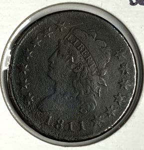 1811 Large Cent, VF Detail