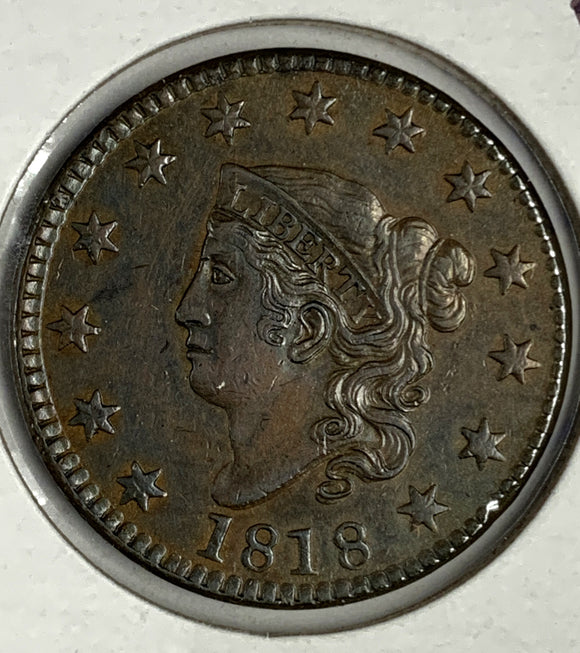 1818 Large Cent, MS63BRN