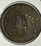 1818 Large Cent, MS63BRN