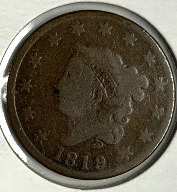 1819/8 Large Cent, VG