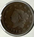 1819/8 Large Cent, VG