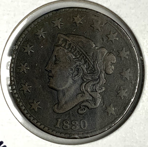 1830 Large Cent, VF