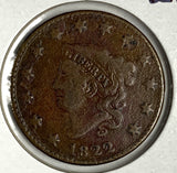 1822 Large Cent, VF Details