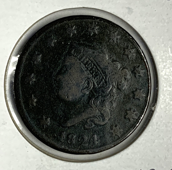 1824 Large Cent, VG