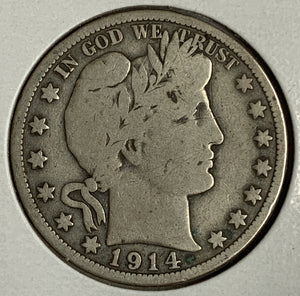 1914 Barber Half Dollar, VG