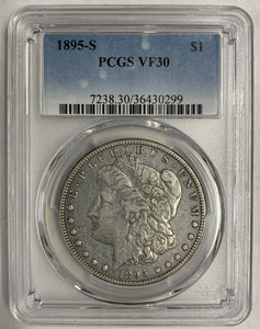 1895-S Morgan Silver Dollar, VF30  PCGS