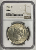 1923 Peace Dollar, MS61 NGC