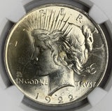 1922 Peace Dollar, MS63 NGC