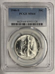 1946-S Walking Liberty Half Dollar, MS64 PCGS