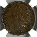 1873 Indian Head Cent, Open 3 AU55 NGC