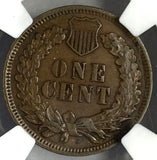 1873 Indian Head Cent, Open 3 AU55 NGC