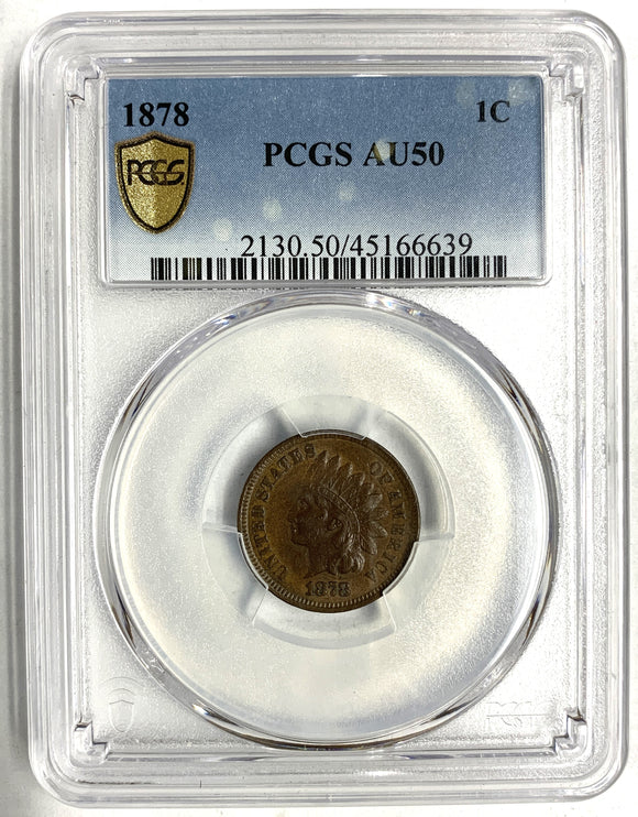 1878 Indian Head Cent, AU50 PCGS