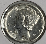1924-S Mercury Head Dime, MS60+