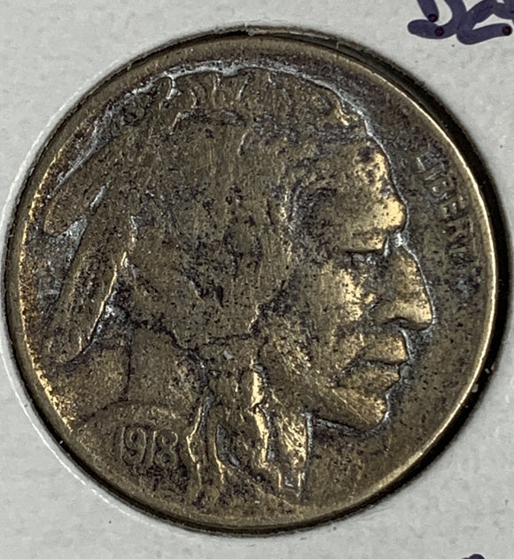 1918-D Buffalo Nickel, XF Detail