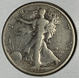 1918-D Walking Liberty Half Dollar, VF