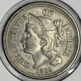 1865 CN 3ct Piece, MS60+