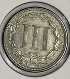 1865 CN 3ct Piece, MS60+