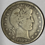 1909 Barber Half Dollar, Fine,