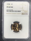 1958 Lincoln Cent, PF 69 Red NGC.